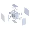 ASUS PRIME AP303 TG 90DC00V3-B39010 caixa de PC Midi Tower, ATX/Micro-ATX, vidro temperado, 2x USB 3.2, sem fonte de alimentação, branca