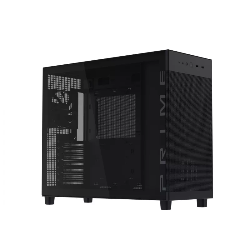 ASUS PRIME AP303 TG 90DC00V0-B39010 caixa de PC Midi Tower, ATX/Micro-ATX/Mini-ITX, vidro temperado, 2x USB 3.2, sem fonte de alimentação, preta