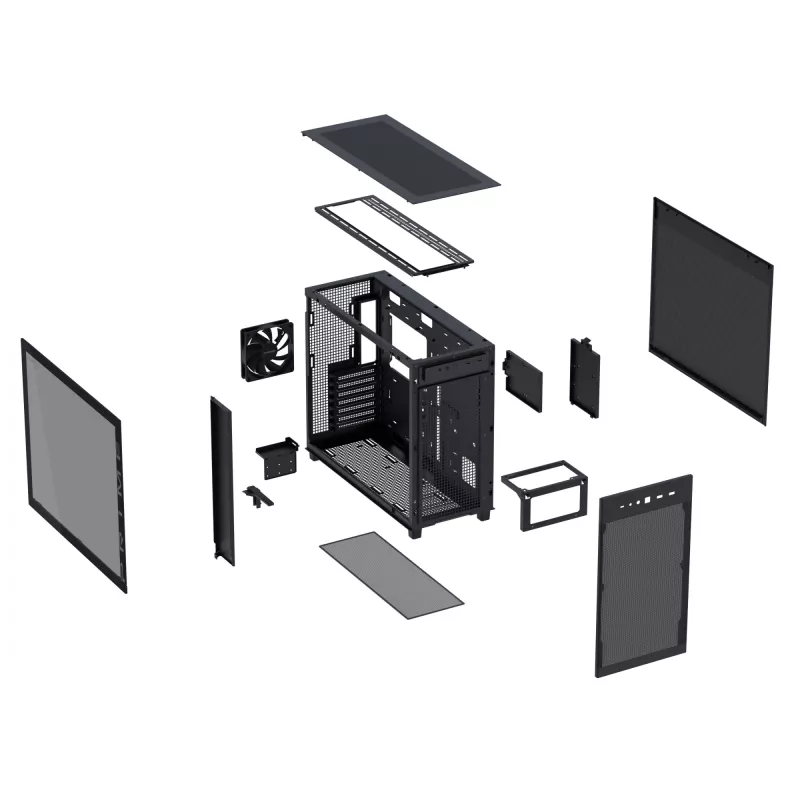 ASUS PRIME AP303 TG 90DC00V0-B39010 caixa de PC Midi Tower, ATX/Micro-ATX/Mini-ITX, vidro temperado, 2x USB 3.2, sem fonte de alimentação, preta