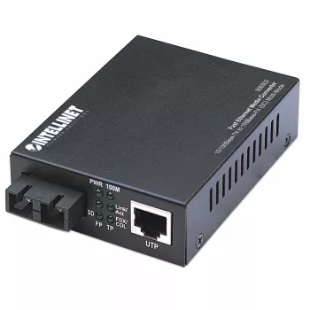 Conversor de mídia Intellinet Fast Ethernet, 10/100Base-Tx para 100Base-Fx (SC) Multimodo, 2 km