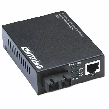 Conversor de mídia Intellinet Fast Ethernet, 10/100Base-Tx para 100Base-Fx (SC) Multimodo, 2 km