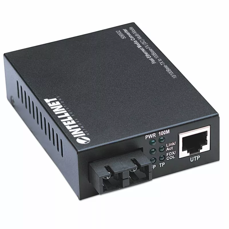 Conversor de mídia Intellinet Fast Ethernet, 10/100Base-Tx para 100Base-Fx (SC) Multimodo, 2 km