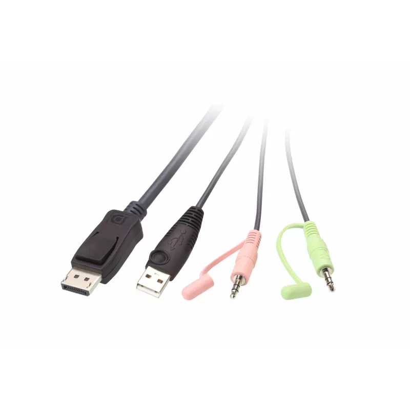 Switch KVM ATEN CS22DP-AT 2 portas USB DisplayPort, 4K@30Hz, consola USB-A, áudio, cabo de 1,2 m