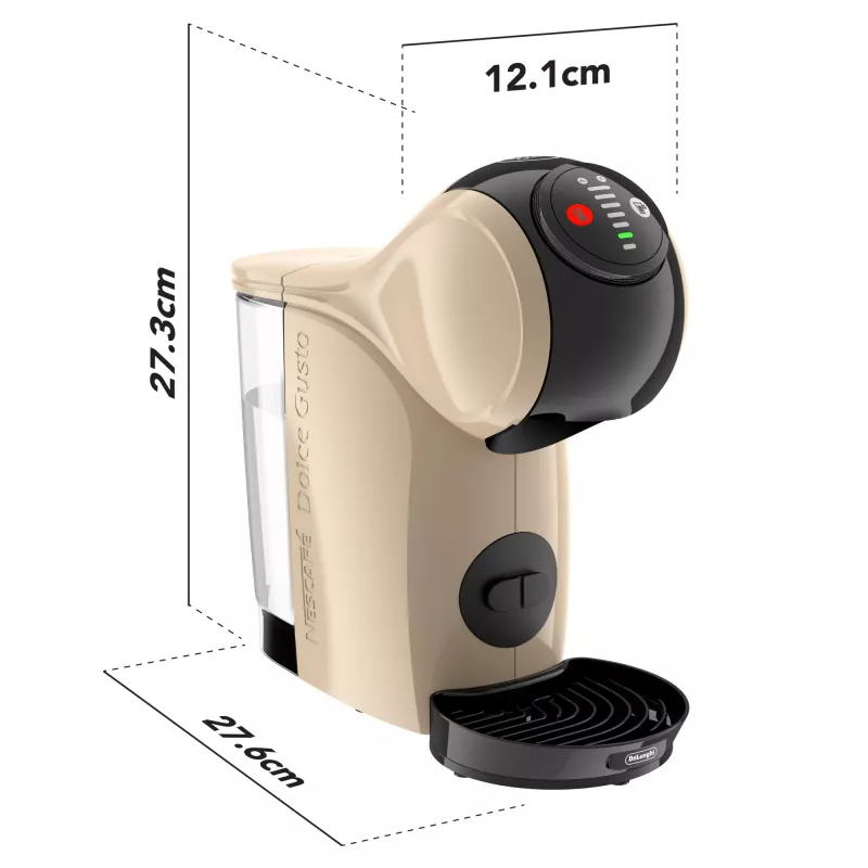 Máquina de café de cápsulas De’Longhi Genio S – depósito de água de 0,8 l, 15 bar, bancada, taupe