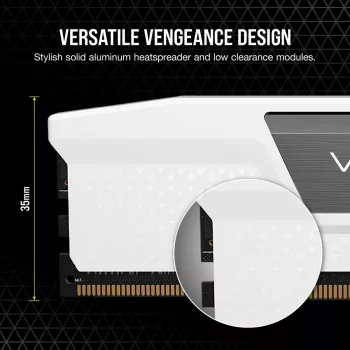 Corsair Vengeance CMK32GX5M2B6000Z30W, 32 GB, 2 x 16 GB, DDR5, 6000 MHz, 288-pin DIMM, Branco