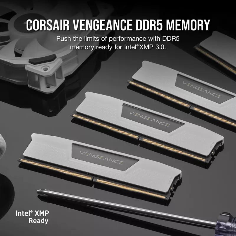 Corsair Vengeance CMK32GX5M2B6000Z30W, 32 GB, 2 x 16 GB, DDR5, 6000 MHz, 288-pin DIMM, Branco