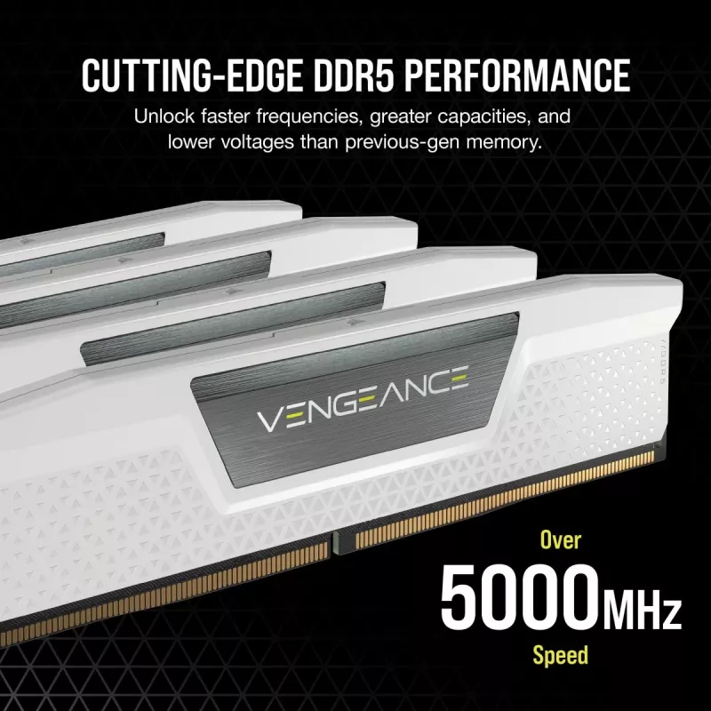 Corsair Vengeance CMK32GX5M2B6000Z30W, 32 GB, 2 x 16 GB, DDR5, 6000 MHz, 288-pin DIMM, Branco
