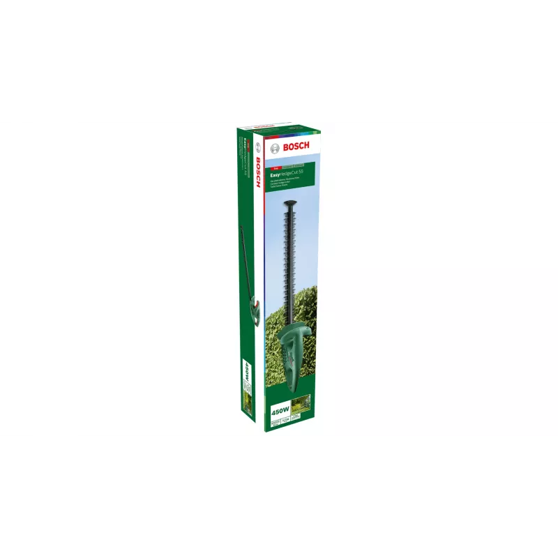 Tesoura de sebes Bosch Easy HedgeCut 55 — lâmina de 55 cm, 450 W, 3,4 kspm, 2,7 kg