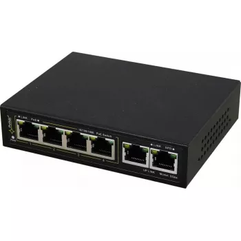 Switch Gigabit PoE PULSAR SG-64 — 4 portas PoE, 2 portas uplink