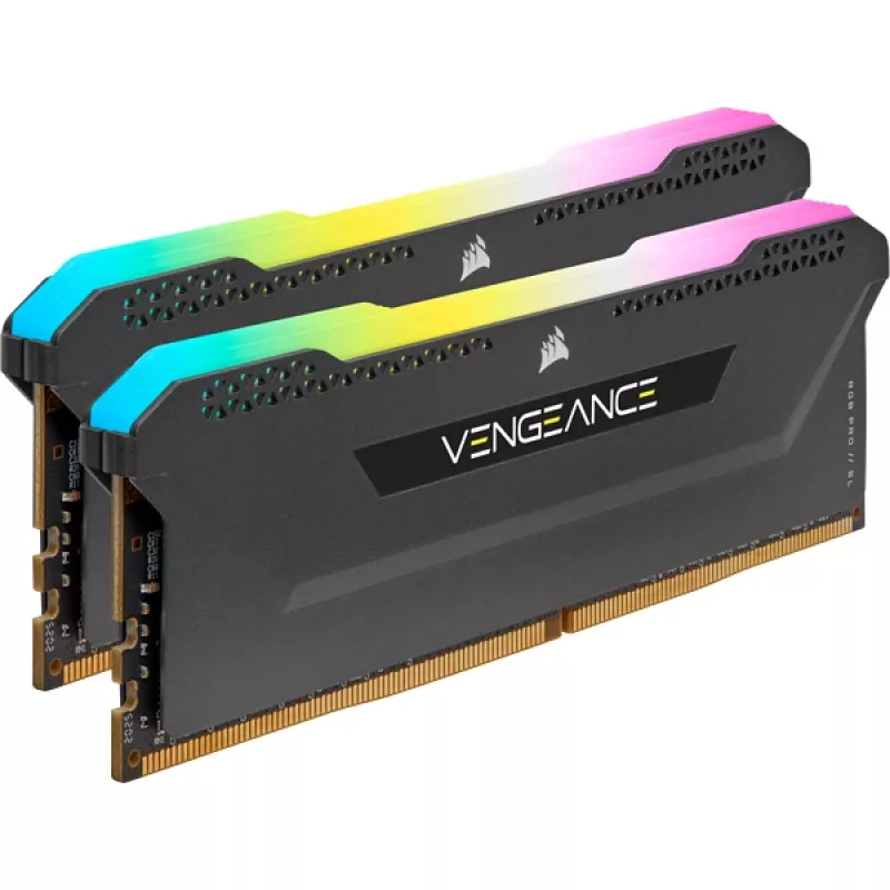 Memória CORSAIR 16GB DDR4 3200MHz C16 (2x8GB) Vengeance RGB Pro preta