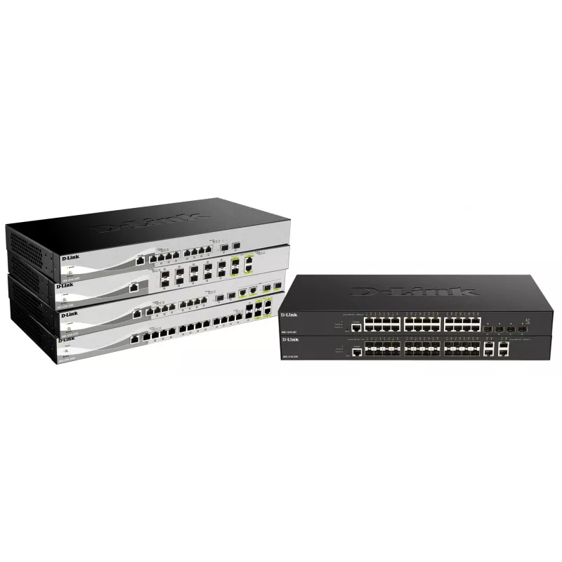 Switch de rede D-Link DXS-1210-16TC/E Managed L2 10G Ethernet (100/1000/10000) cinzento