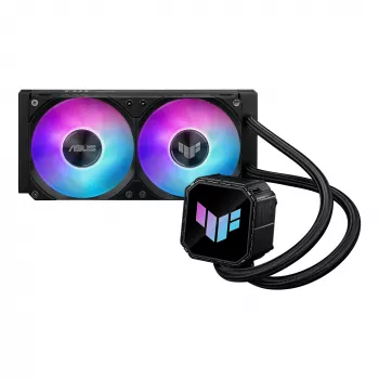 Refrigeração líquida All-in-One ASUS TUF GAMING LC III 240 ARGB — radiador de 240 mm, 2 ventoinhas ARGB de 120 mm, suporte para socket AM5, preto