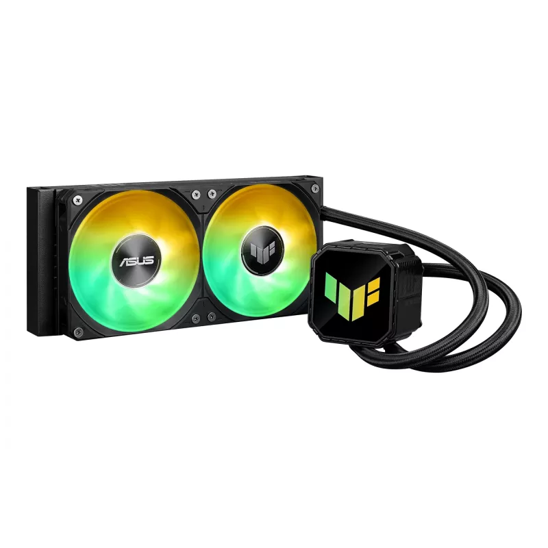 Refrigeração líquida All-in-One ASUS TUF GAMING LC III 240 ARGB — radiador de 240 mm, 2 ventoinhas ARGB de 120 mm, suporte para socket AM5, preto