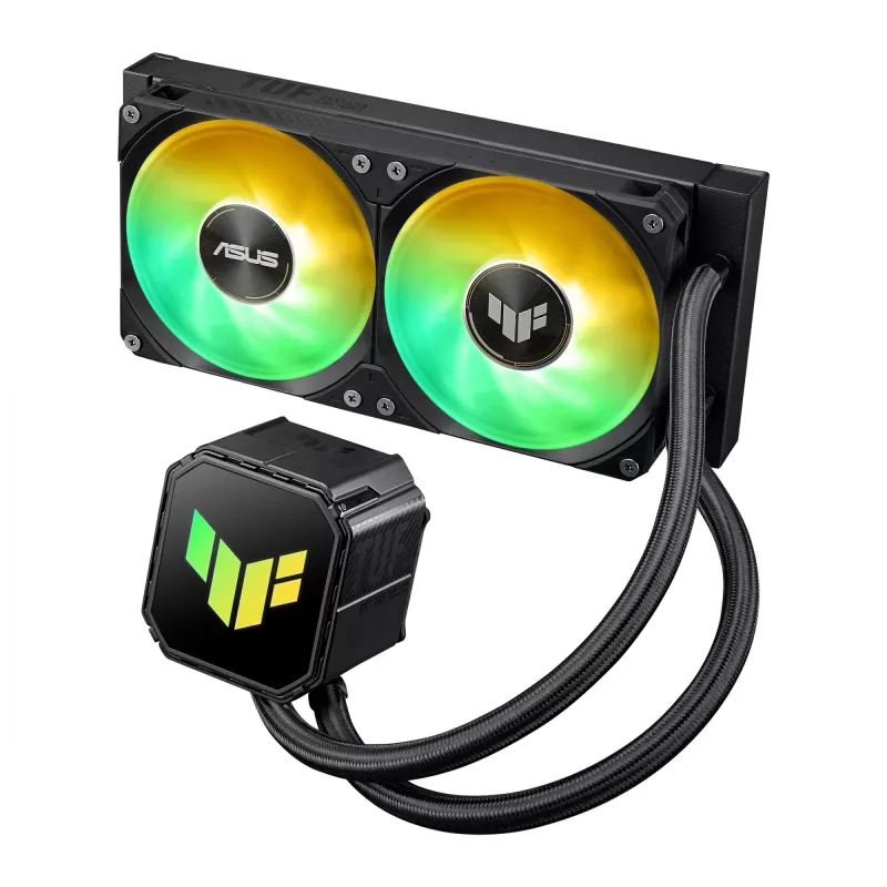Refrigeração líquida All-in-One ASUS TUF GAMING LC III 240 ARGB — radiador de 240 mm, 2 ventoinhas ARGB de 120 mm, suporte para socket AM5, preto