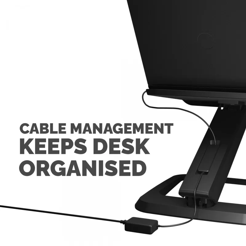 Suporte para portátil Fellowes para secretária – Suporte para portátil Hana LT para casa e escritório – Suporte para portátil ajustável com 3 alturas – Tamanho máximo de ecrã 19