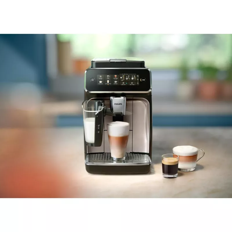 Máquina de café expresso Philips EP3349/70 — automática, 15 bar, depósito de grãos 275 g, moinho cerâmico, jarro de leite