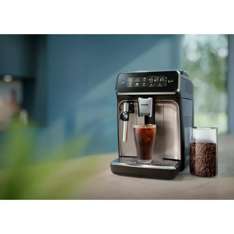 Máquina de café expresso Philips EP3349/70 — automática, 15 bar, depósito de grãos 275 g, moinho cerâmico, jarro de leite