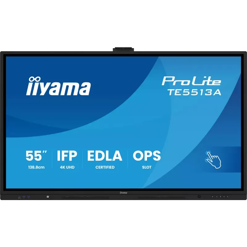 Monitor iiyama 55 polegadas TE5513A-B1AG 54,6 polegadas Ecrã interativo plano 4K Ultra HD 3840 x 2160