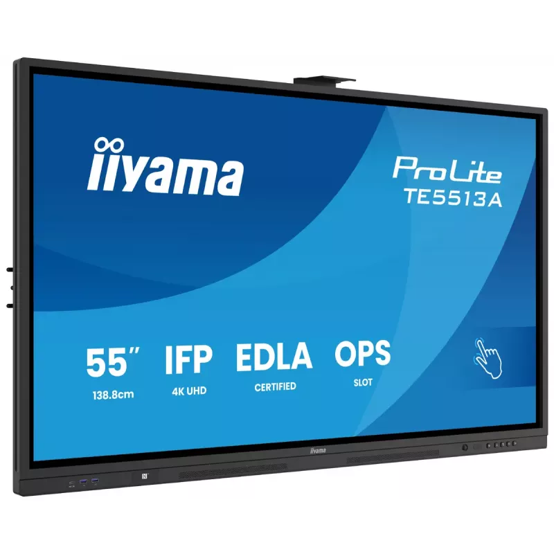 Monitor iiyama 55 polegadas TE5513A-B1AG 54,6 polegadas Ecrã interativo plano 4K Ultra HD 3840 x 2160