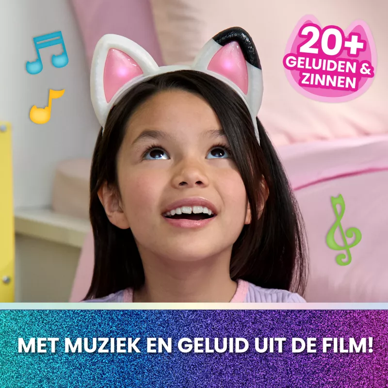 Gabbys Dollhouse: O Filme, Orelhas interativas Miauz-tásticas, Faixa de cabeça com luzes, sons e 3 modos de jogo, Brinquedo para meninas e meninos a partir dos 3 anos