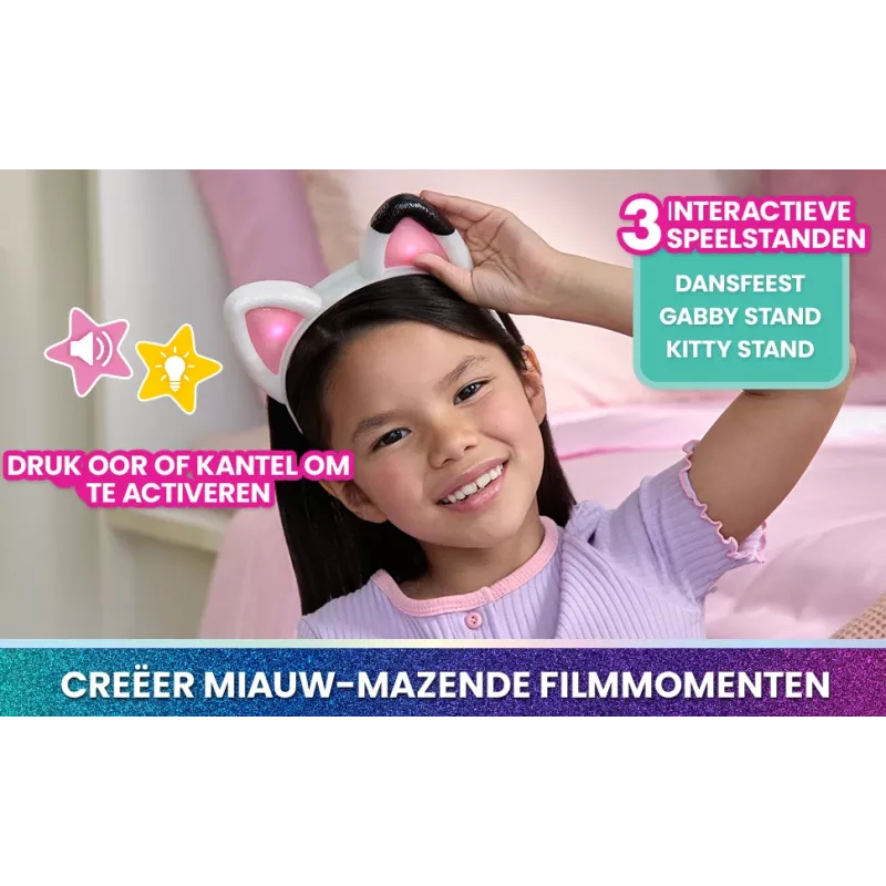 Gabbys Dollhouse: O Filme, Orelhas interativas Miauz-tásticas, Faixa de cabeça com luzes, sons e 3 modos de jogo, Brinquedo para meninas e meninos a partir dos 3 anos
