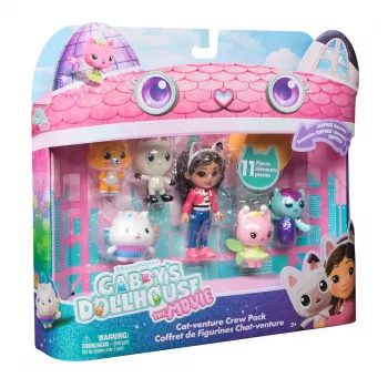 Gabby's Dollhouse DREAMWORKS The Movie, Cat-venture Crew Pack, conjunto de 11 figuras de brincar com acessórios, brinquedo para rapazes e raparigas a partir dos 3 anos
