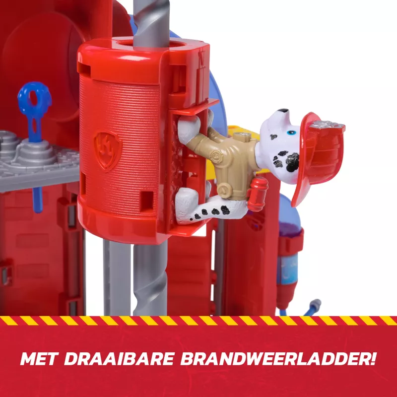 PAW Patrol Fire Rescue Centro de Comando de Resgate com figura Marshall, carro de bombeiros de resgate, luzes, lançador e efeitos sonoros, brinquedo para rapazes e raparigas a partir dos 3 anos