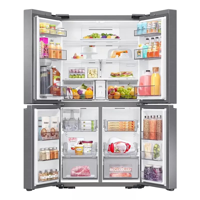 Frigorífico side-by-side Samsung RF59C701ES9 — French Door, 649 L total (390 L frigorífico / 269 L congelador), prateado