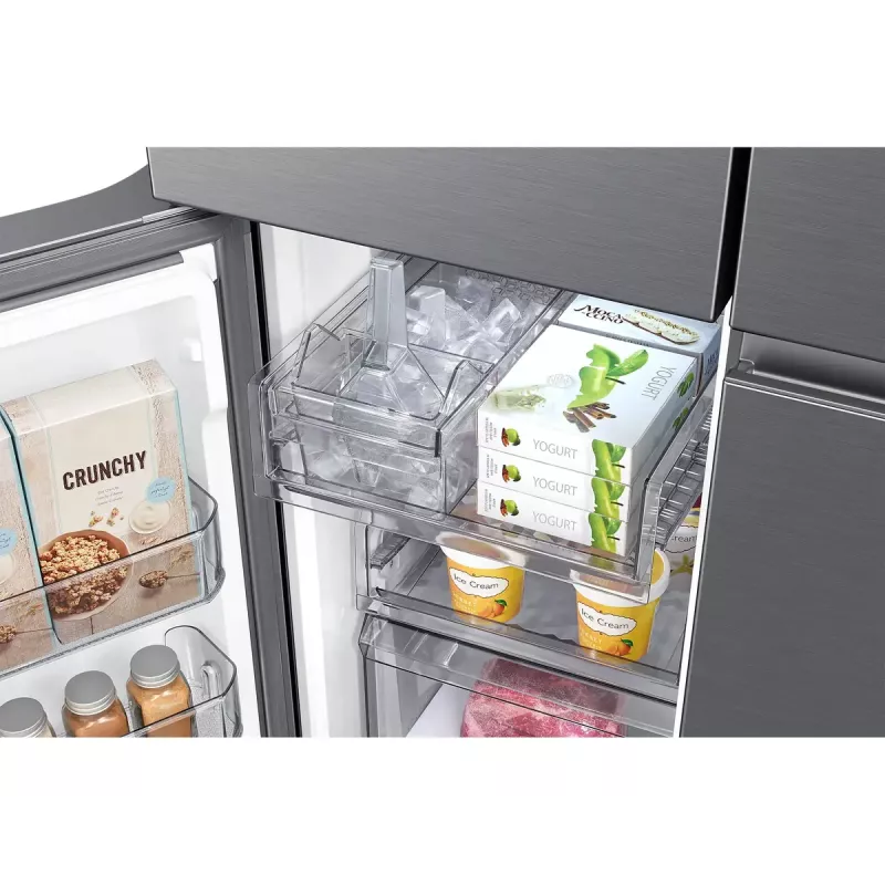 Frigorífico side-by-side Samsung RF59C701ES9 — French Door, 649 L total (390 L frigorífico / 269 L congelador), prateado