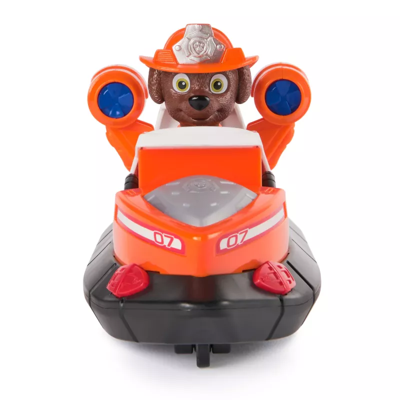 PAW Patrol Fire Rescue: Zuma Barco de bombeiros de resgate com figura de ação, boia de salvamento lançável, guaxinim e barco de brinquedo, brinquedo para rapazes e raparigas a partir dos 3 anos