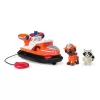 PAW Patrol Fire Rescue: Zuma Barco de bombeiros de resgate com figura de ação, boia de salvamento lançável, guaxinim e barco de brinquedo, brinquedo para rapazes e raparigas a partir dos 3 anos