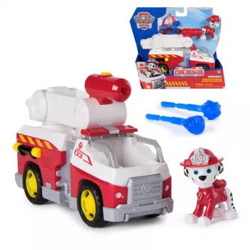 Carro de bombeiros de brinquedo Spin Master Marshall Rescue Fire Engine com figura de ação, lançador de projéteis, plástico, a partir dos 3 anos