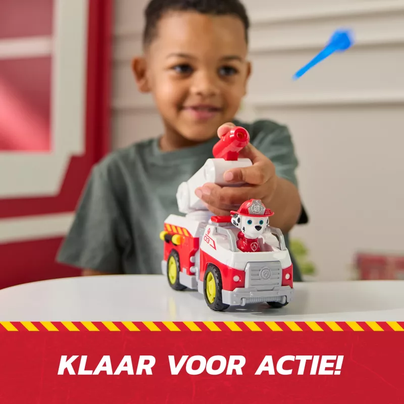 Carro de bombeiros de brinquedo Spin Master Marshall Rescue Fire Engine com figura de ação, lançador de projéteis, plástico, a partir dos 3 anos