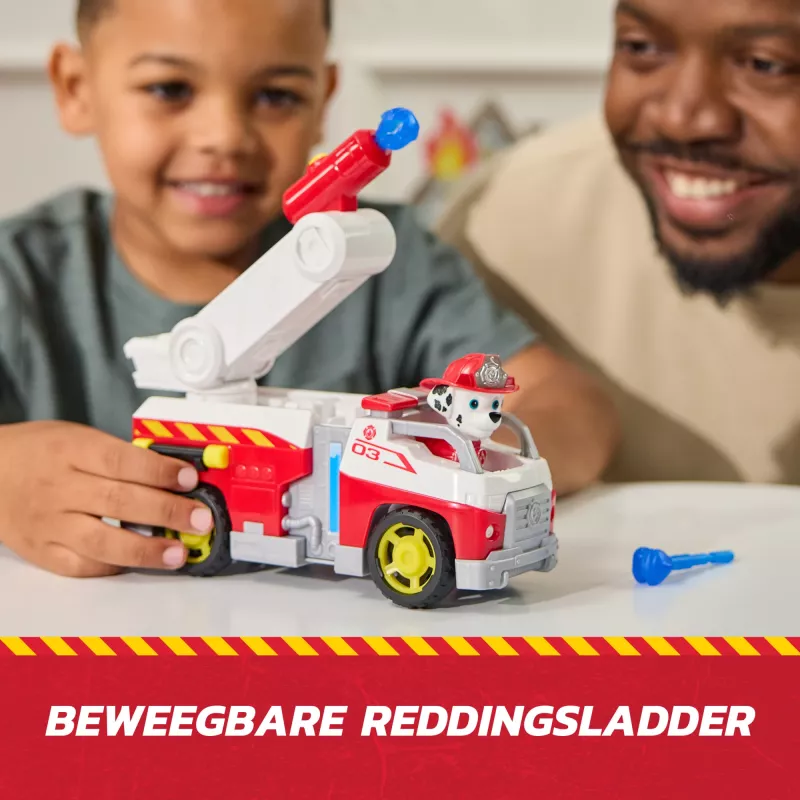 Carro de bombeiros de brinquedo Spin Master Marshall Rescue Fire Engine com figura de ação, lançador de projéteis, plástico, a partir dos 3 anos