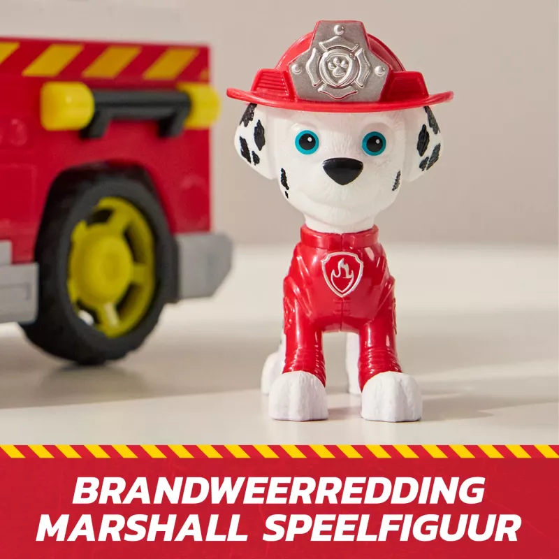 Carro de bombeiros de brinquedo Spin Master Marshall Rescue Fire Engine com figura de ação, lançador de projéteis, plástico, a partir dos 3 anos