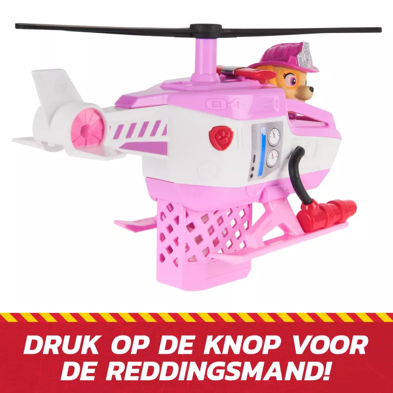 PAW Patrol Fire Rescue: Skye Helicóptero de resgate com figura de ação, amigo gato e helicóptero de brinquedo, brinquedo para rapazes e raparigas a partir dos 3 anos