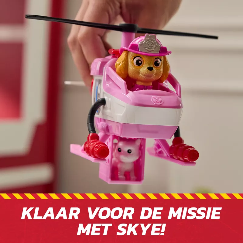 PAW Patrol Fire Rescue: Skye Helicóptero de resgate com figura de ação, amigo gato e helicóptero de brinquedo, brinquedo para rapazes e raparigas a partir dos 3 anos