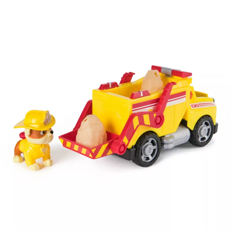 PAW Patrol Fire Rescue: Rubble Camião basculante de bombeiros de resgate com figura de ação, projéteis e camião de brinquedo, brinquedo para rapazes e raparigas a partir dos 3 anos