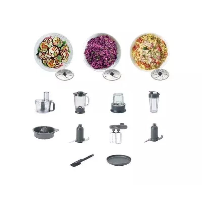 Robot de cozinha Kenwood MultiPro Compact+ FDM316SS — 800 W, tigela de 2 L, cinzento, balança integrada