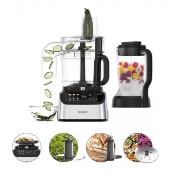 Robot de cozinha Kenwood MultiPro OneTouch 1000 W 3 L preto, aço inoxidável, balança integrada