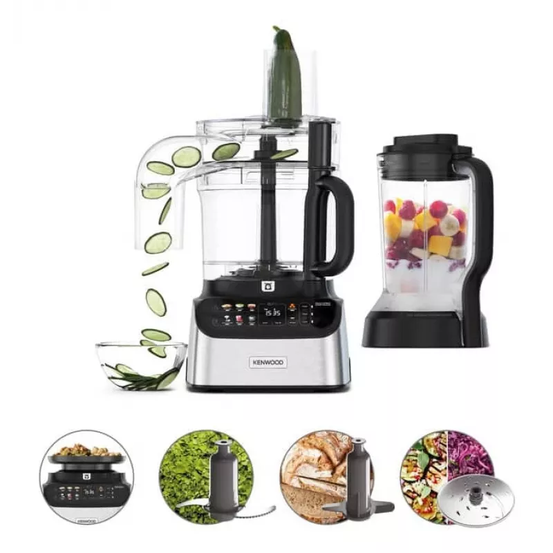 Robot de cozinha Kenwood MultiPro OneTouch 1000 W 3 L preto, aço inoxidável, balança integrada