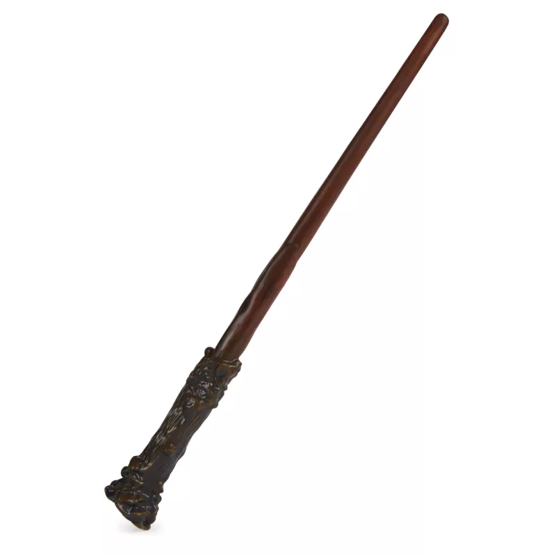 Wizarding World Harry Potter, varinha mágica de colecionador Harry Potter de 12 polegadas com suporte e ícone em metal fundido, criaturas mágicas, acessório para disfarces
