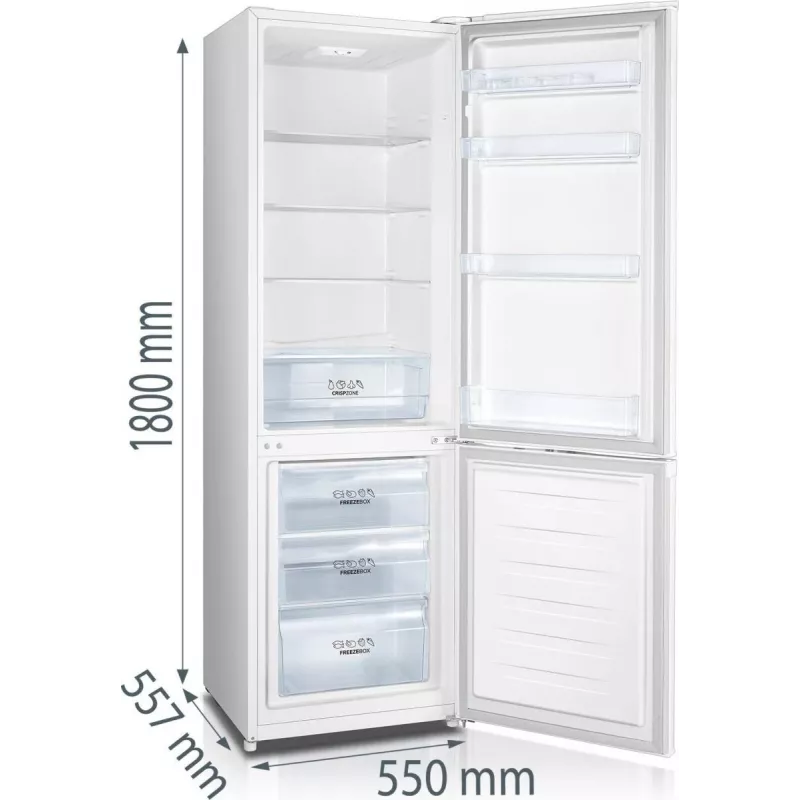Combinado de frigorífico e congelador Gorenje RK418DPW4 BE, 269 L, N-ST, 39 dB, 3,2 kg/24h, D, branco