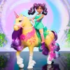 Spin Master Unicorn Academy conjunto de figuras Ava e unicórnio Leaf com crina e cauda verdadeiras e escova, a partir dos 4 anos
