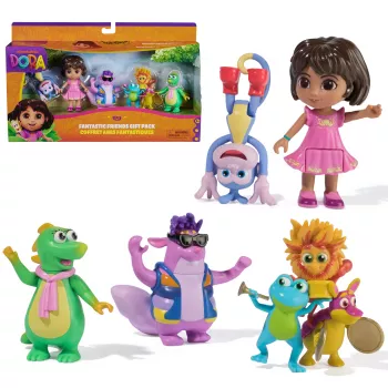 Dora, Fantastic Friends pacote de presente com Dora, Boots, Tico, Isa e o Fiesta Trio, figuras de brincar, brinquedo para meninas e meninos a partir dos 3 anos