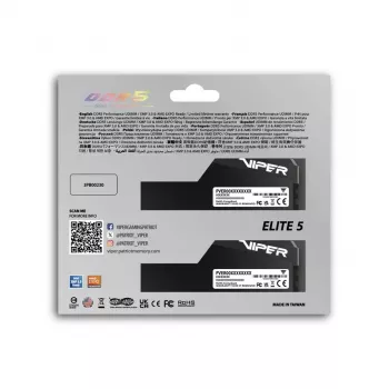 RAM DDR5 para desktop PATRIOT Viper Elite 5 Ultra 64GB (2x32GB) 6000MHz CL28 1,4V com dissipador