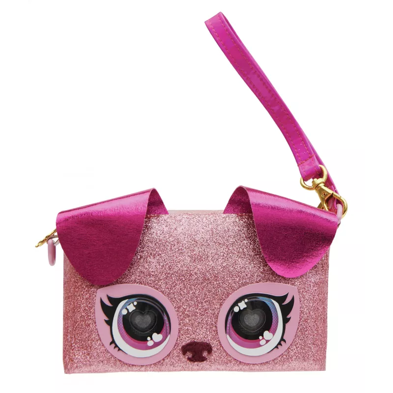 Purse Pets, Keepin’ It Clutch Dazzling Diva brinquedo de cachorro e bolsa de pulso com olhos arco-íris luminosos, brinquedo para meninas a partir dos 4 anos