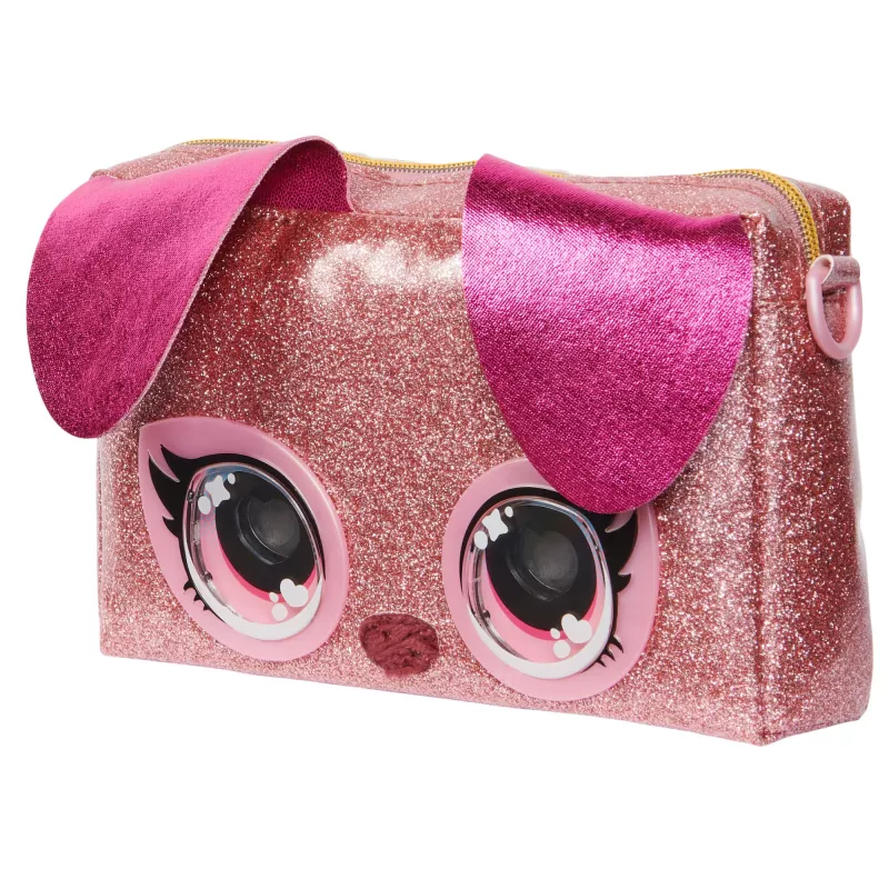 Purse Pets, Keepin’ It Clutch Dazzling Diva brinquedo de cachorro e bolsa de pulso com olhos arco-íris luminosos, brinquedo para meninas a partir dos 4 anos