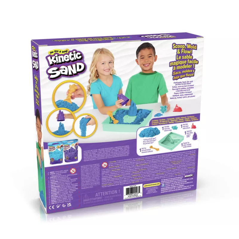 Kinetic Sand, conjunto de caixa de areia, presentes criativos de Páscoa, inclui 1 lb de areia moldável azul, 4 ferramentas e moldes, armazenamento, brinquedo sensorial para crianças a partir dos 3 anos