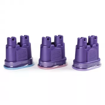 Kinetic Sand, Shimmer Sand pack de 3 com moldes e 340g, areia cinética para crianças, 4 anos, não tóxica, plástico, azul, rosa, roxo